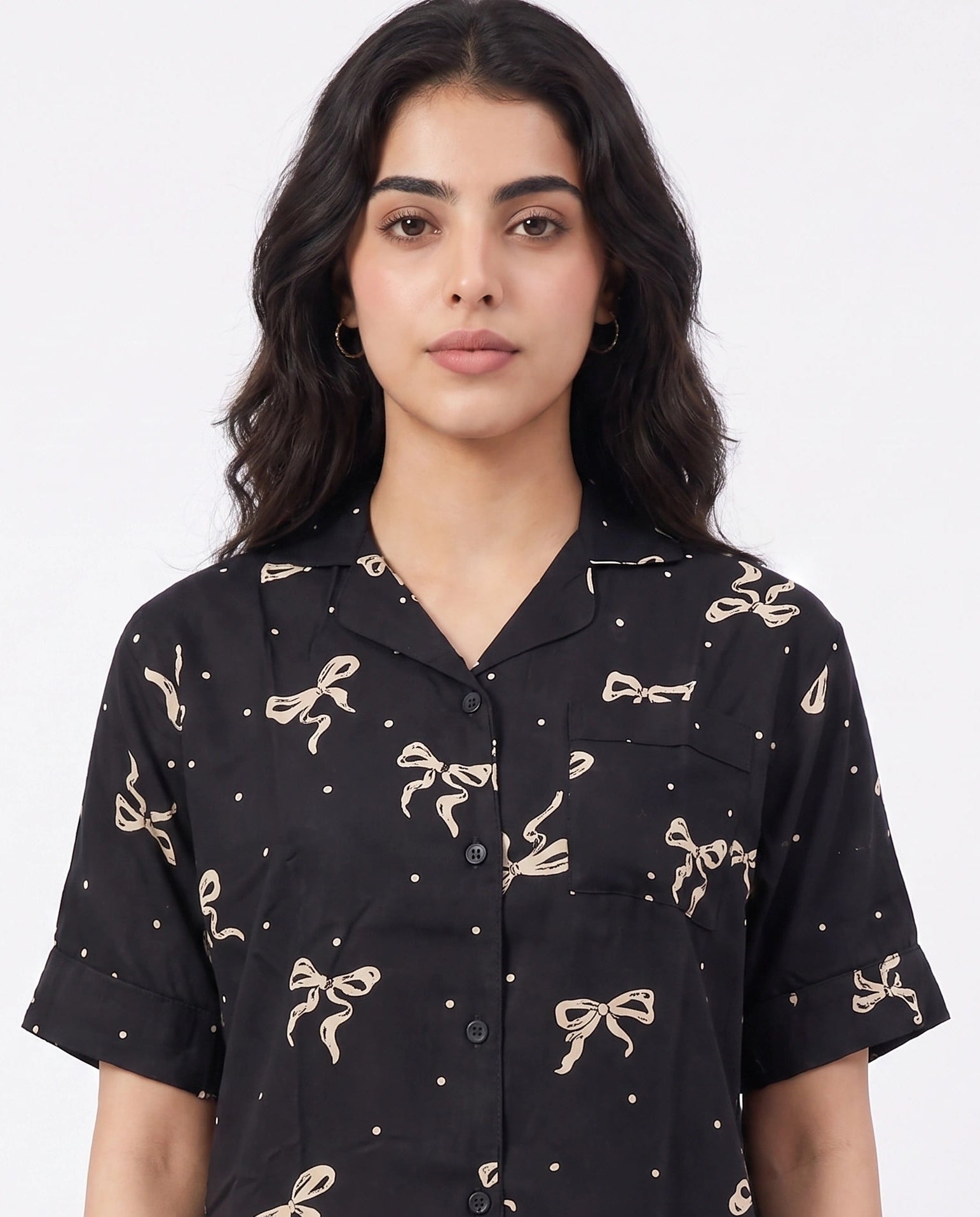 Linen PJ Set - Golden Bow