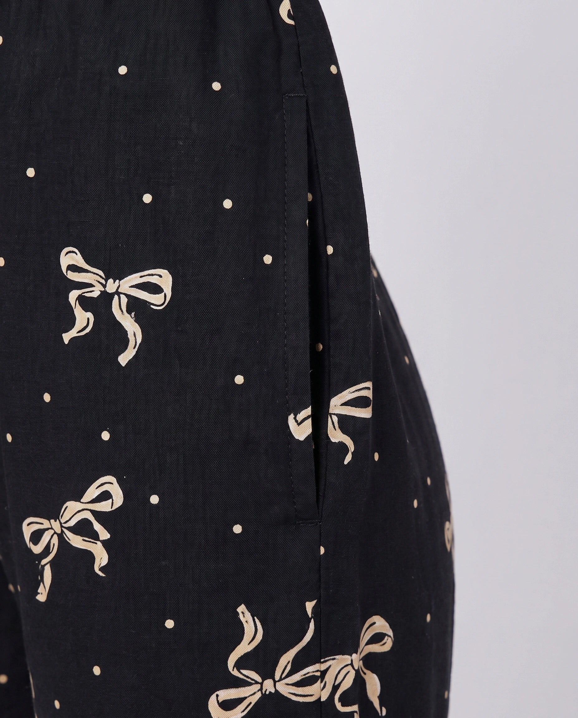 Linen PJ Set - Golden Bow