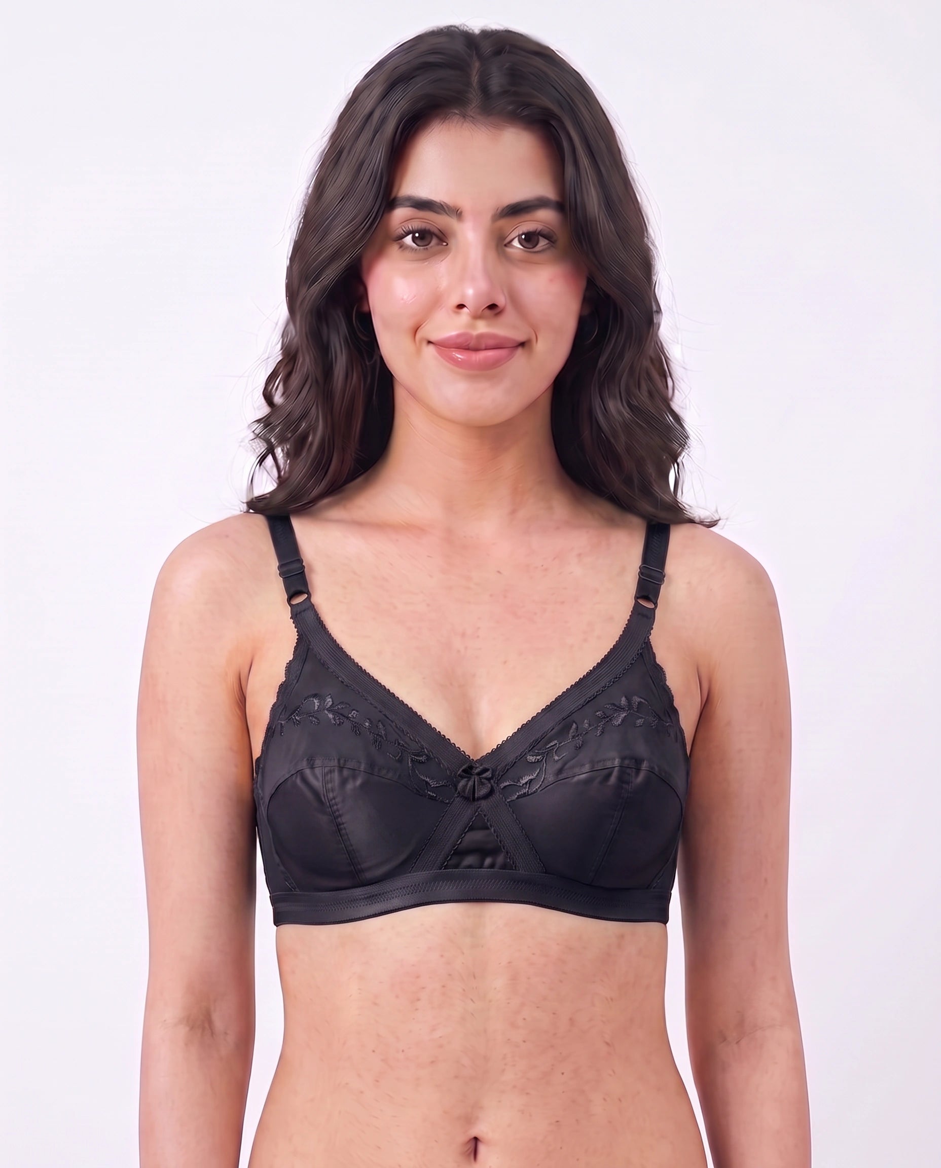 Embroidered Weave Non Padded Wireless Bra