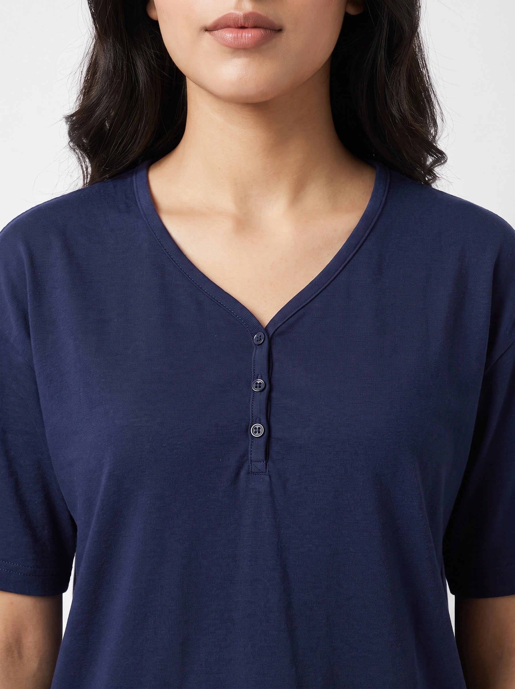 Cotton PJ Set - Navy Stripe