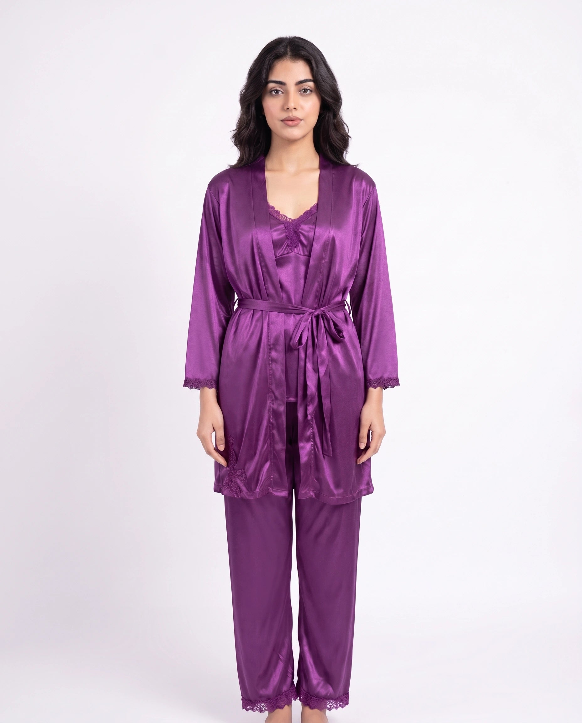Royal Bridal Silk 5pcs Nightgown set