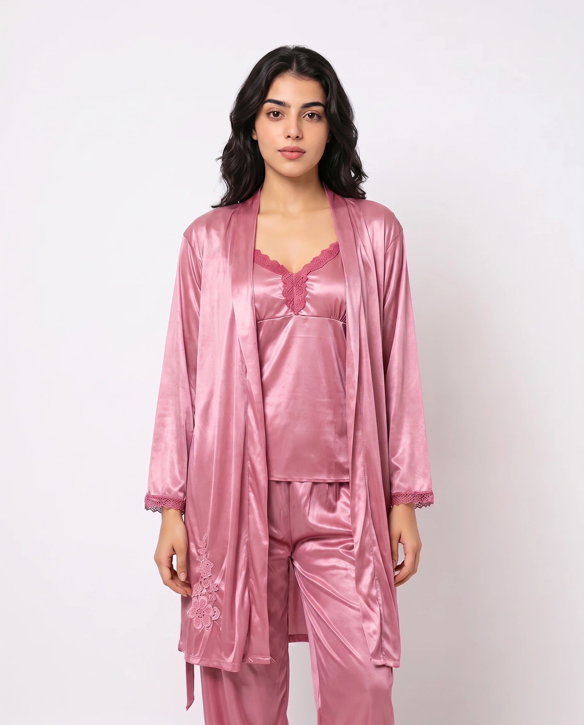 Royal Bridal Silk 5pcs Nightgown set