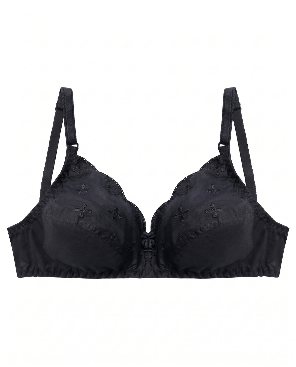 Floral Whisper Non Padded Wireless Bra Black