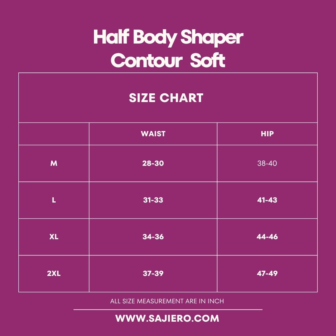 Size Chart for High-Waist Brief Shaper - Contour Soft
