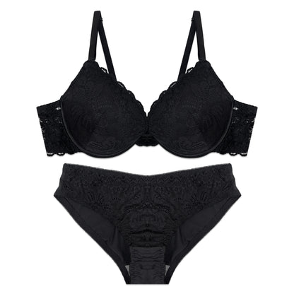 Bra Set -  Black Bloom