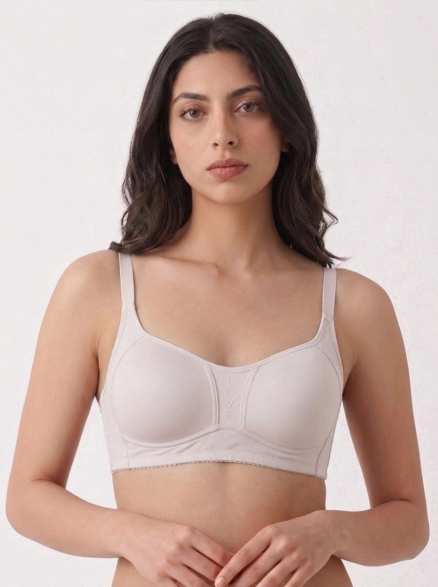 Light Padded T-Shirt Bra - Leo - Ash White