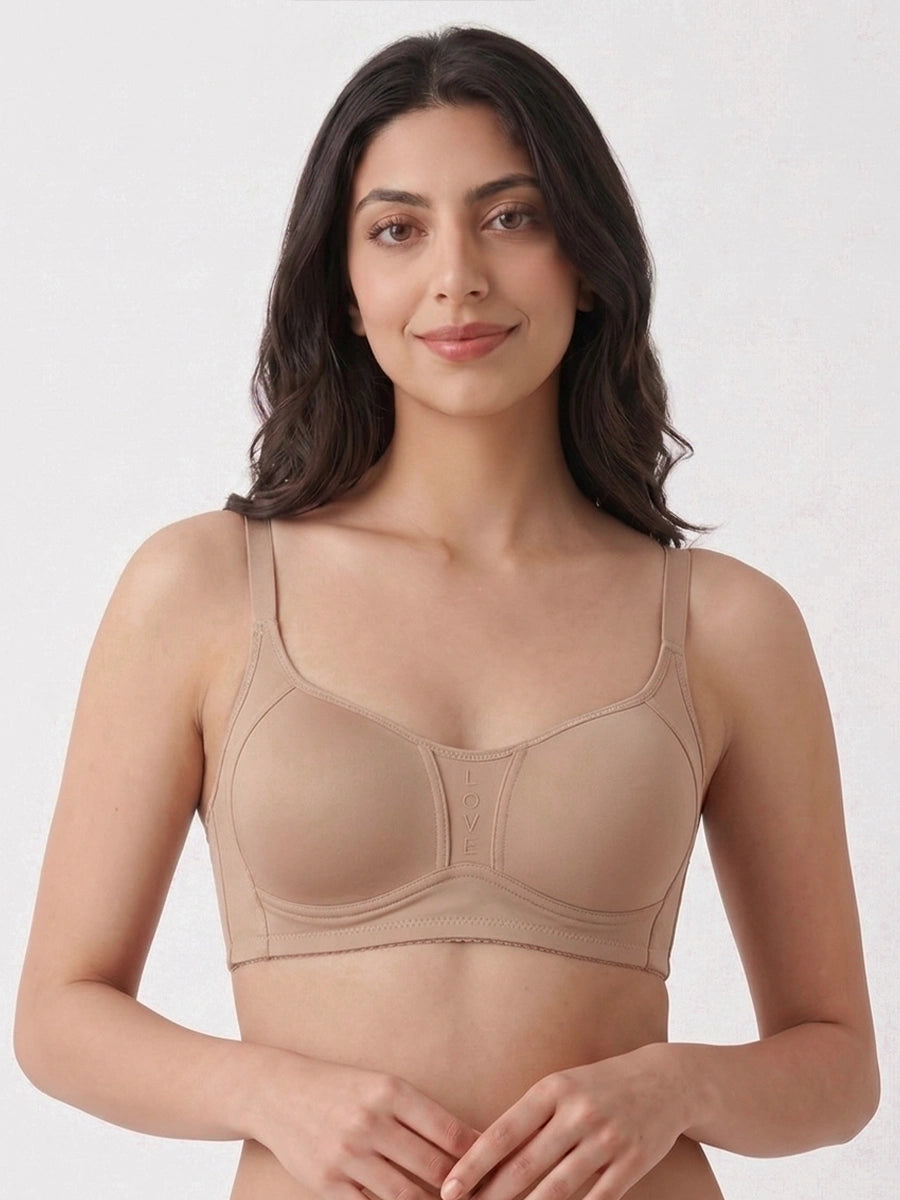 Light Padded Non-Wired T-Shirt Bra - Leo - Dark Skin