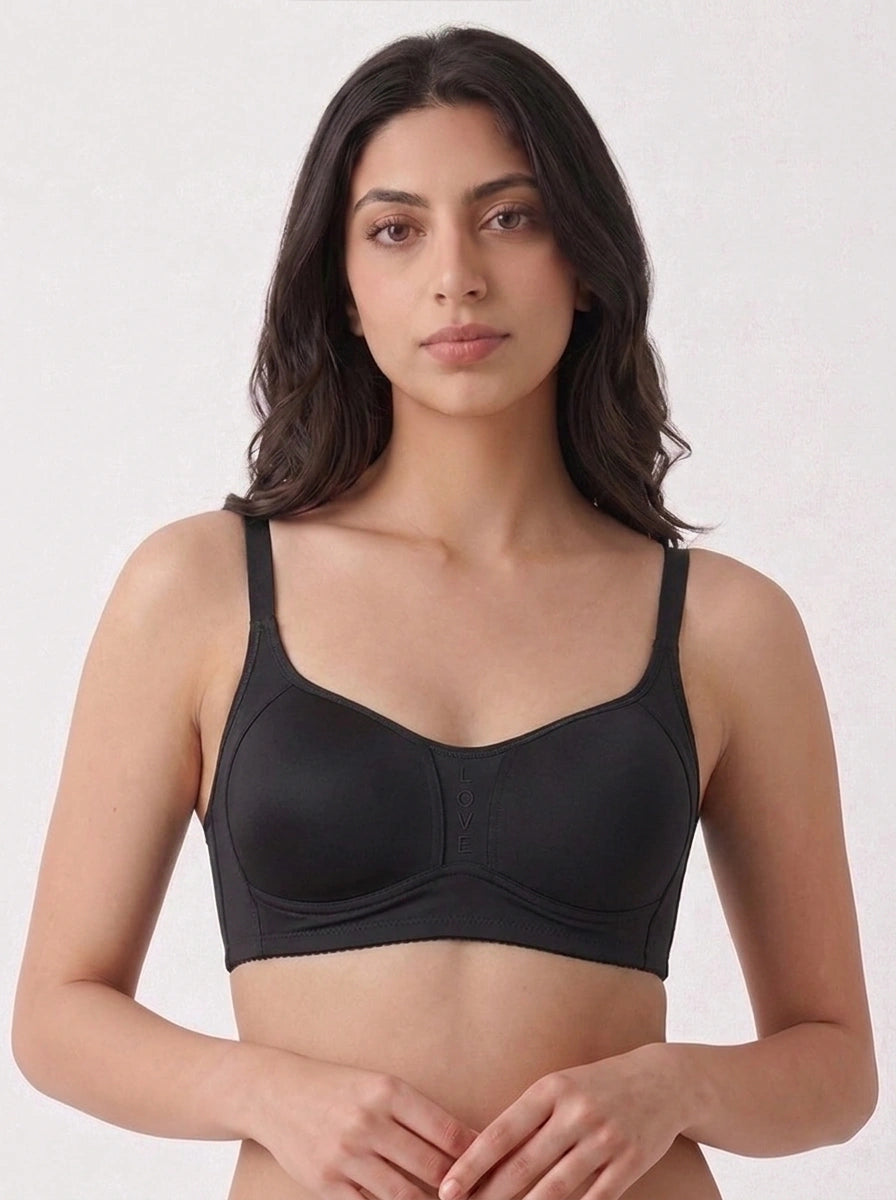 Light Padded T-Shirt Bra - Leo - Black