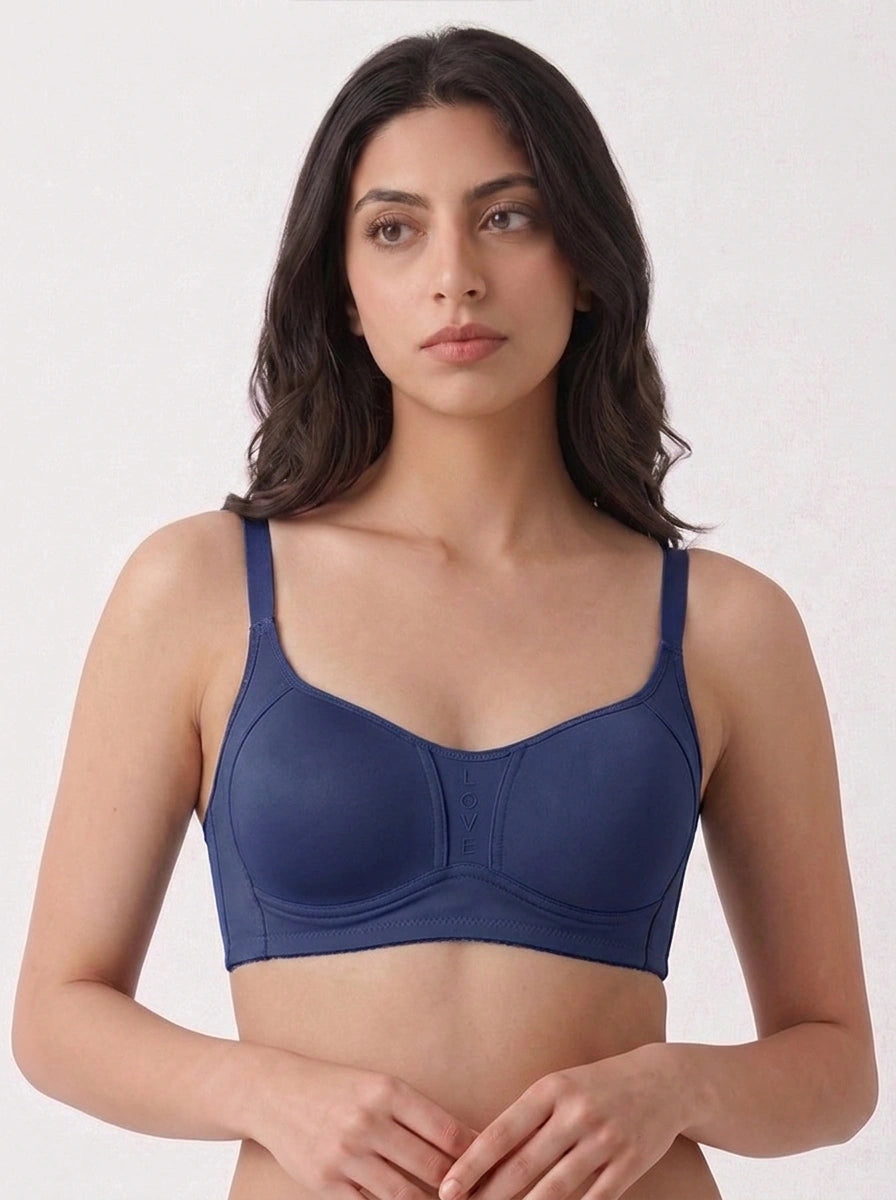 Light Padded T-Shirt Bra - Leo - Blue