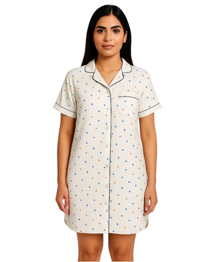 Long Shirt - Silk Dot