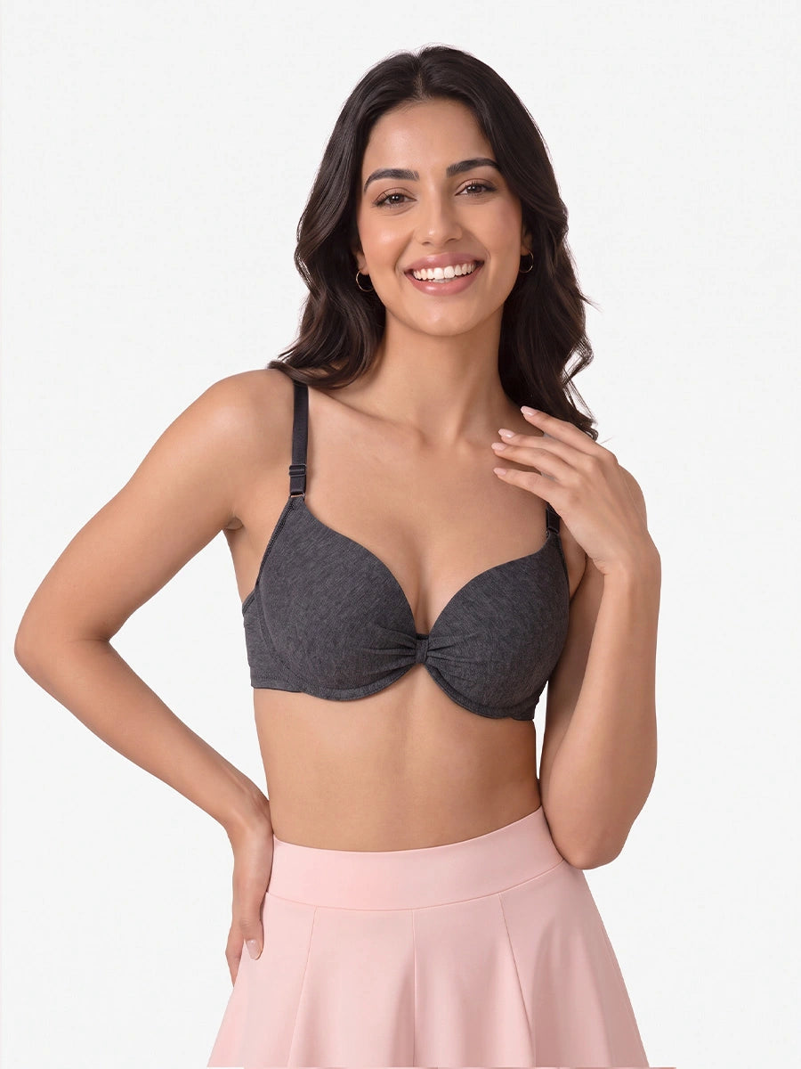 Padded Push-up Bra - Lyra - Charcoal