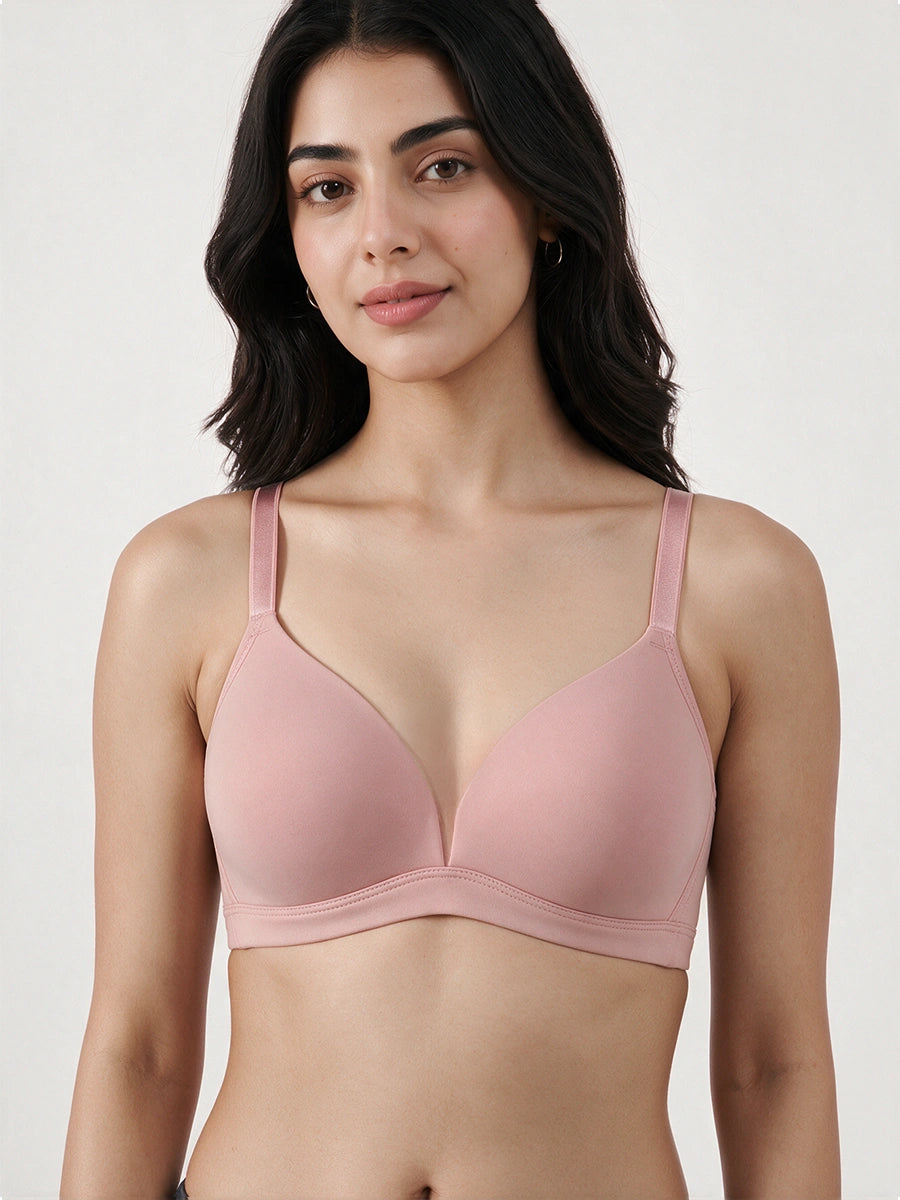 Light Padded Non-Wired T-Shirt Bra - Millie - Pink
