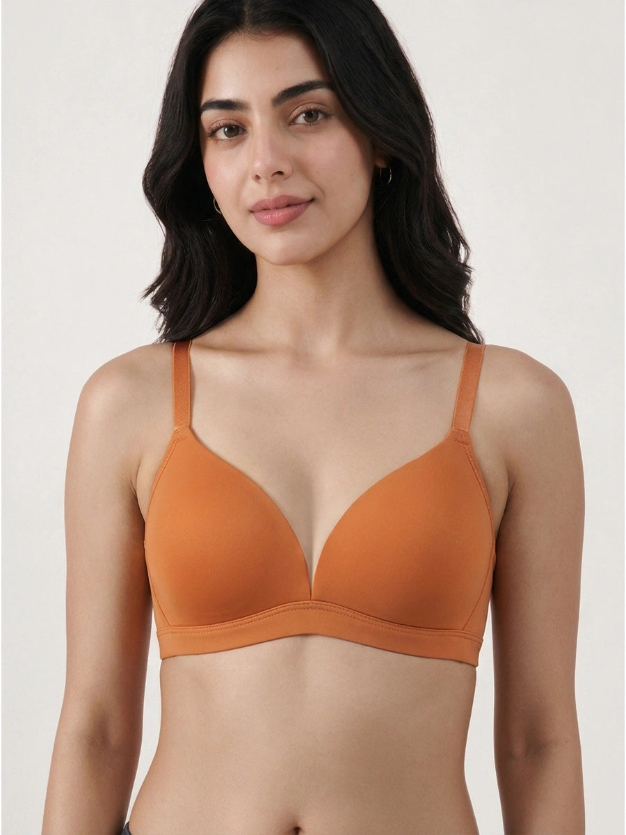 Light Padded T-Shirt Bra - Millie - Rust