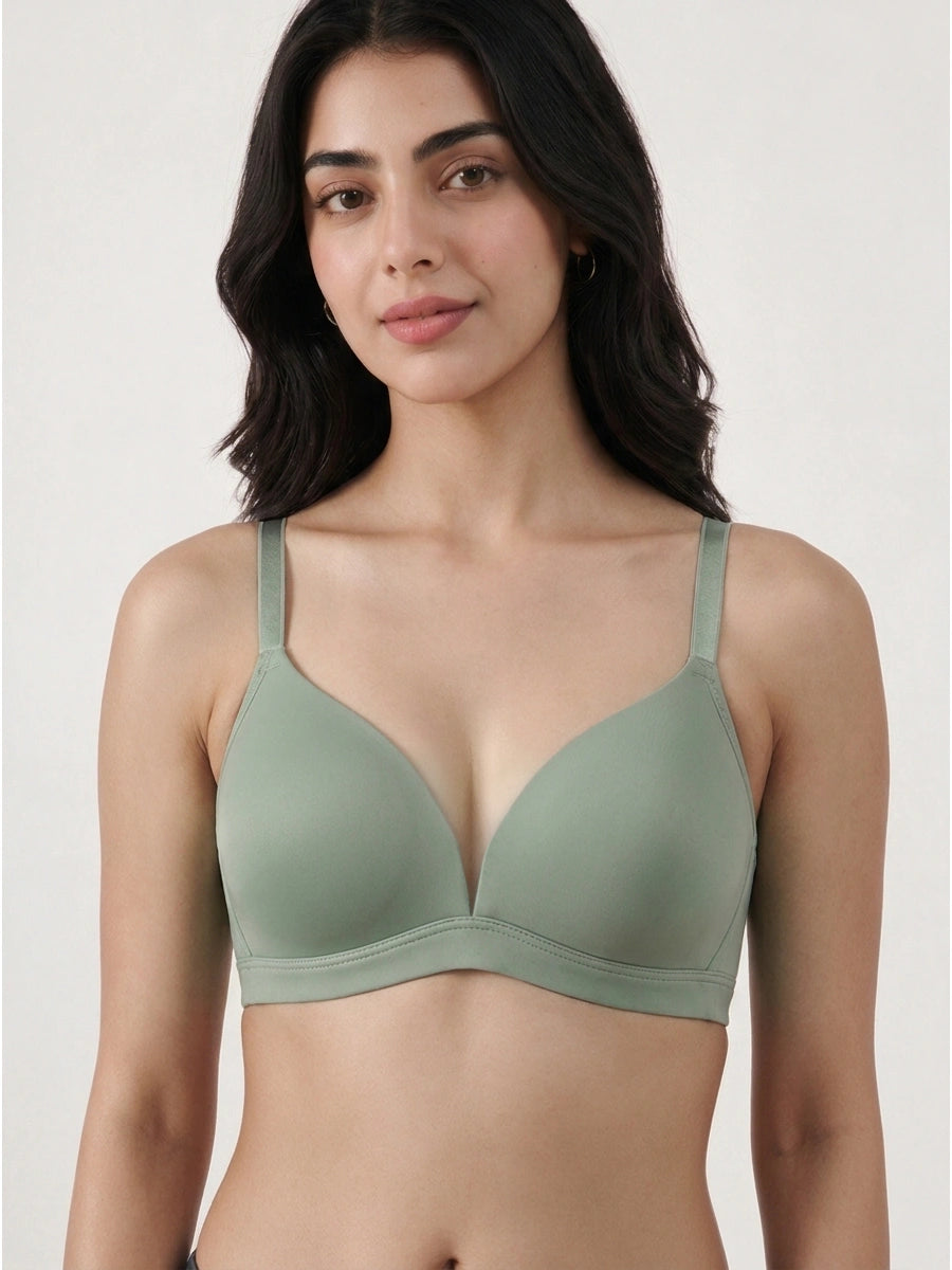 Light Padded T-Shirt Bra - Millie - Olive