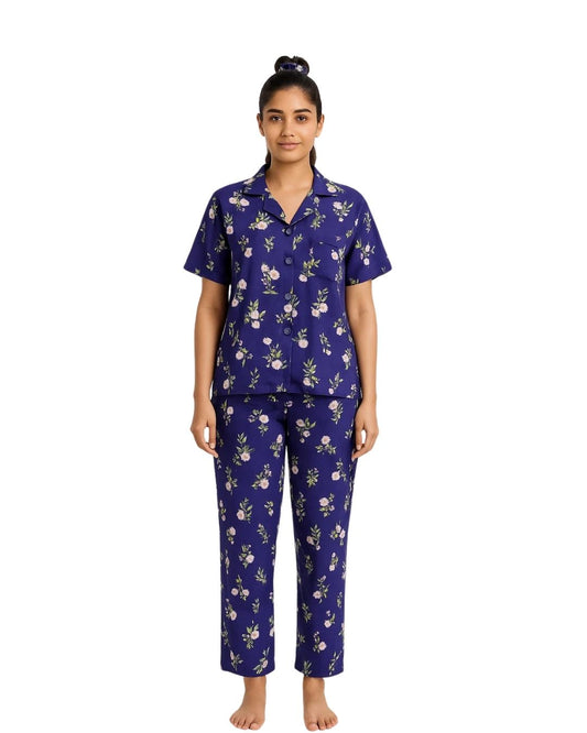 Sajiero Linen Pajama Suit with Scrunchie - Lush Loom
