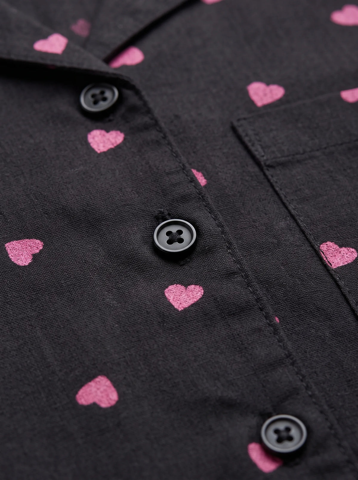 Oversized Linen PJ Set - Night Hearts