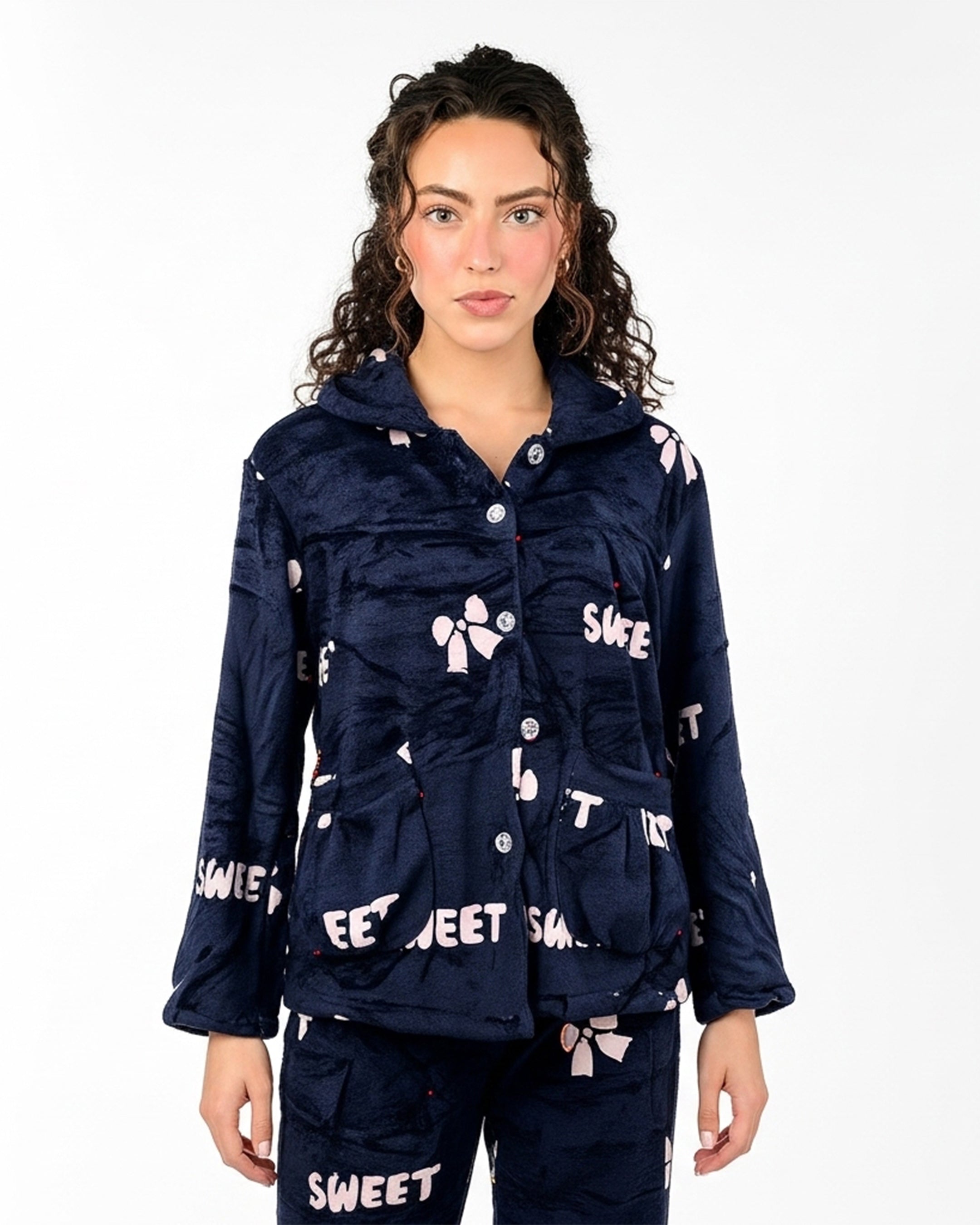 Fleece Pajama Suit - Night Petal