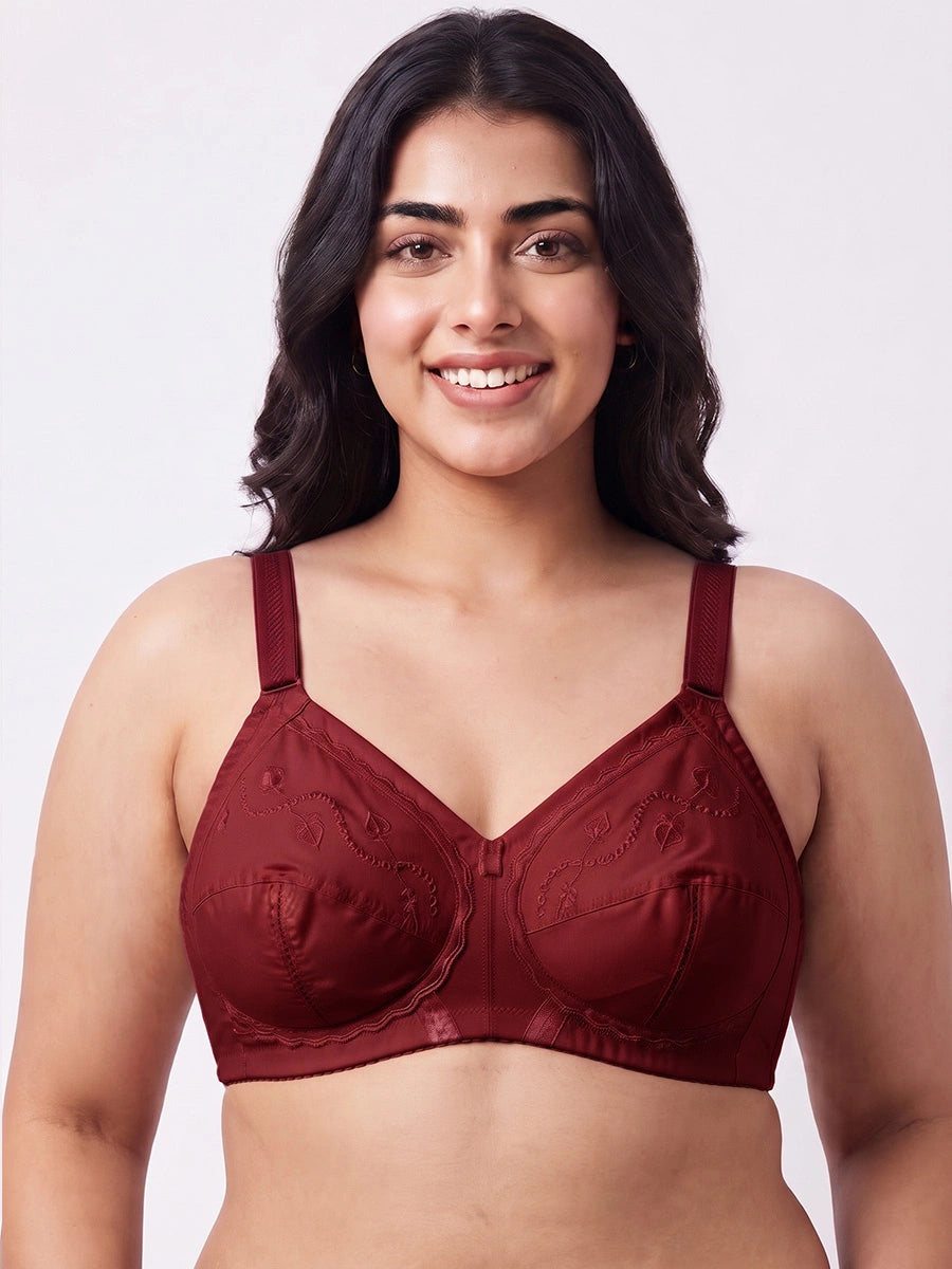 Pure Comfy Casual Non Padded Wireless Bra Maroon