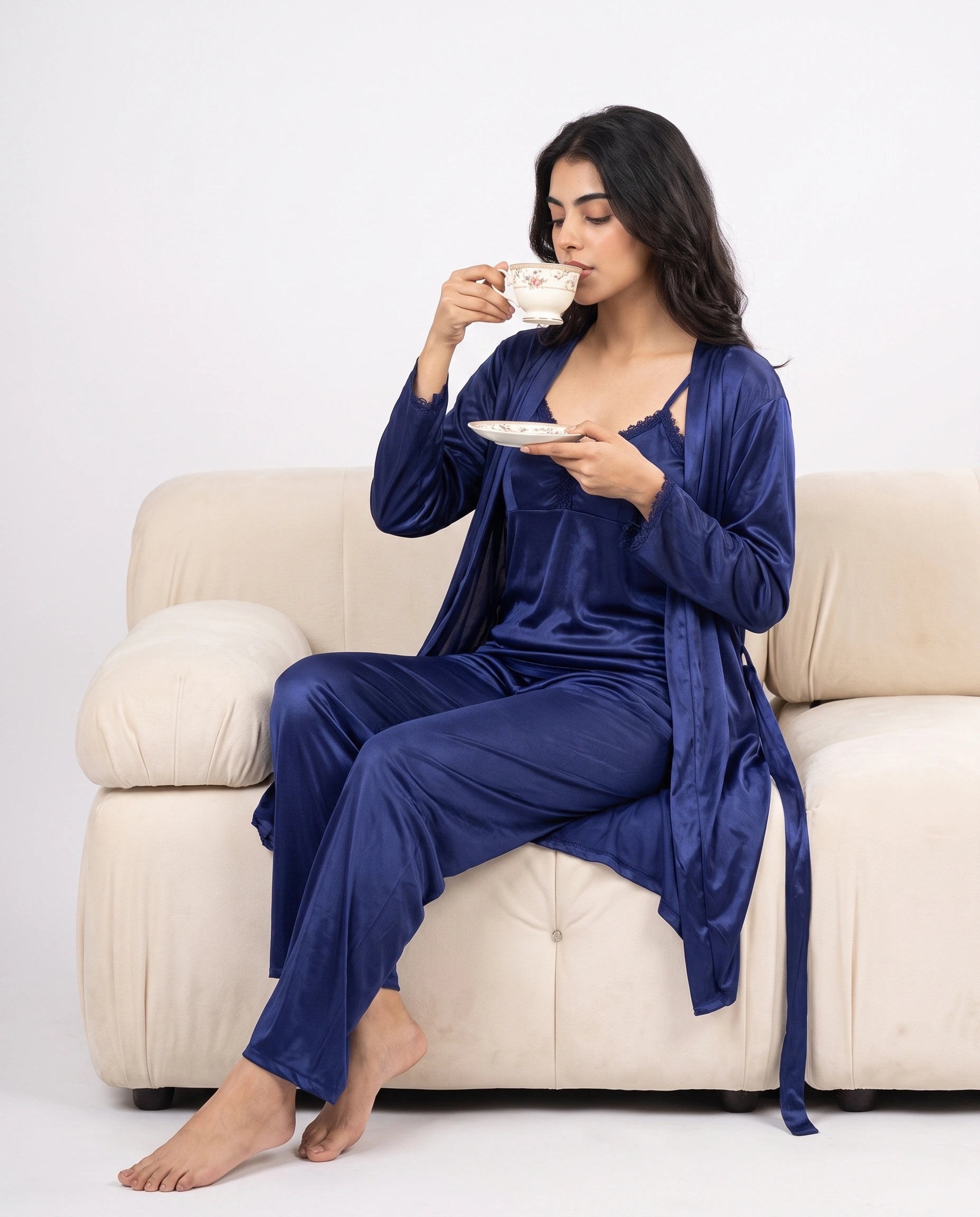 Royal Bridal Silk 5pcs Nightgown set