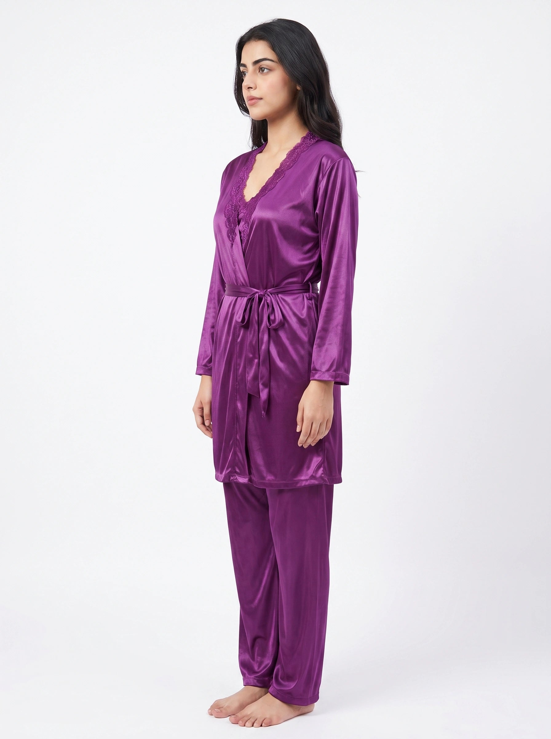 Royal Bridal Silk 5pcs Nightgown set