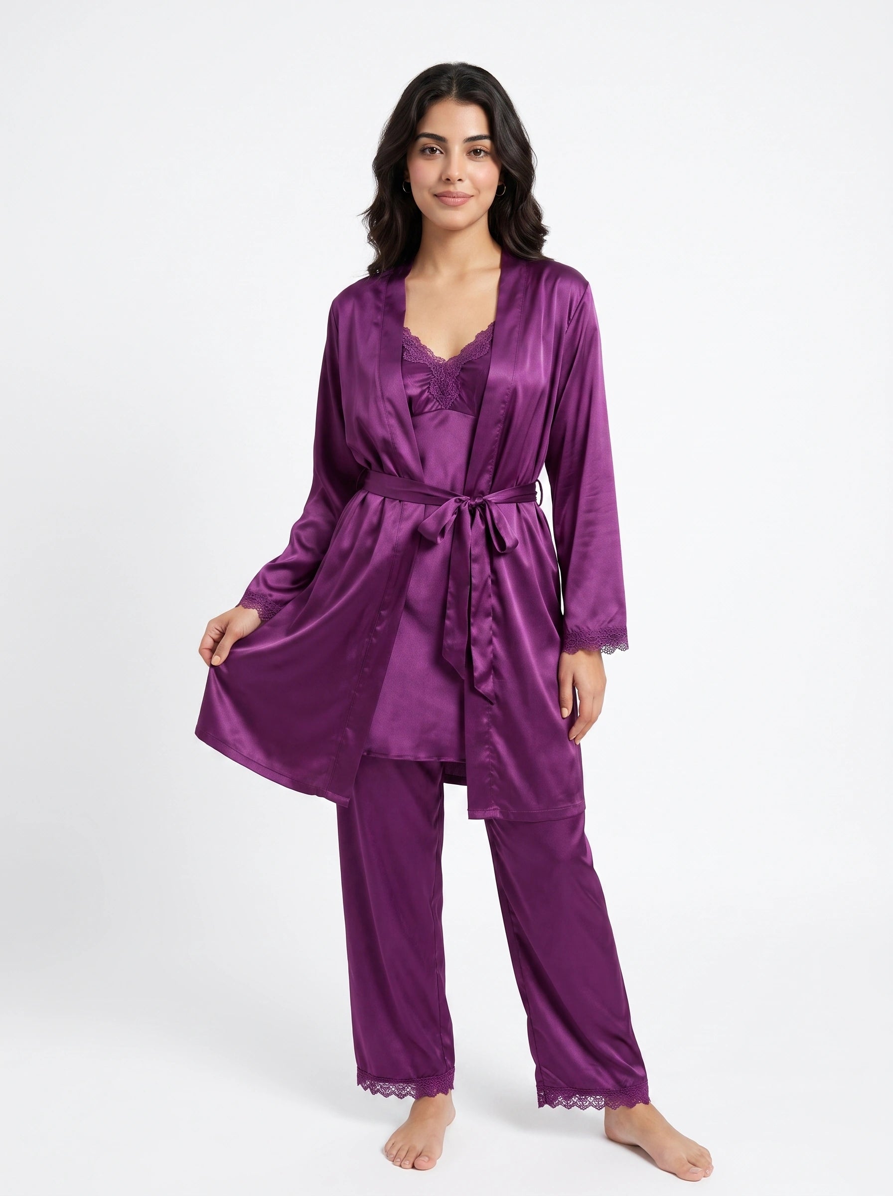 Royal Bridal Silk 5pcs Nightgown set