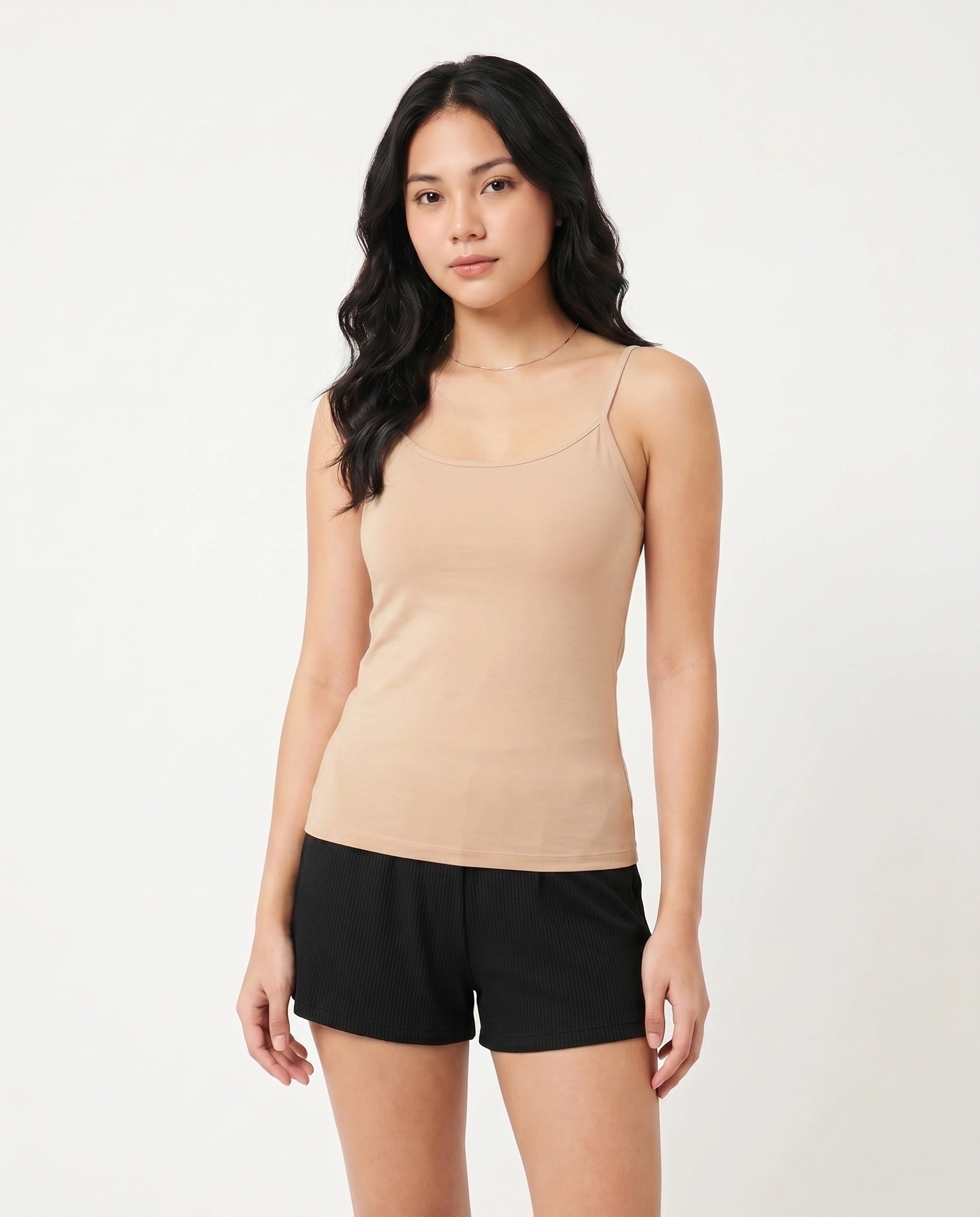 Soft Cotton Camisole - Thin Strap - Skin