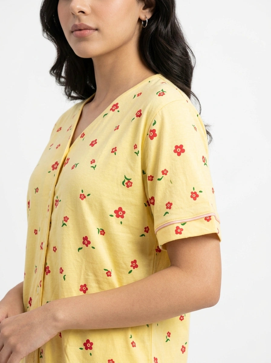 Cotton PJ Set - Sunny Bloom