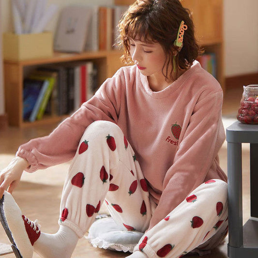 Fleece Long Sleeve Pajama Suit Taffy Pink