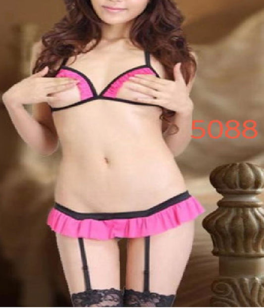 BABY DOLL OPEN CUP FANCY BRA & PANTY SET