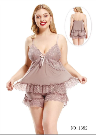 Carmen-2pcs Silk Net Embroidered Cami Set