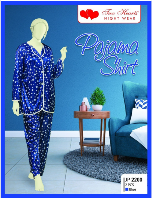 Star Print Pajama Suit Blue