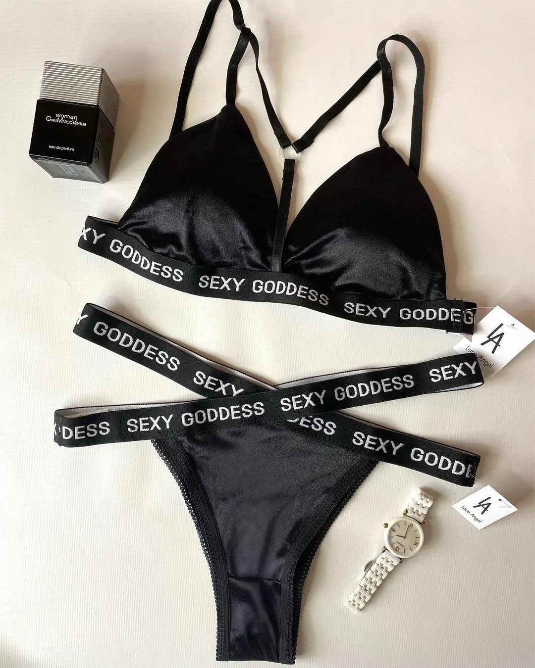Sajiero Brief Bralette Bikini Set black color top quality b ra price in pakistan